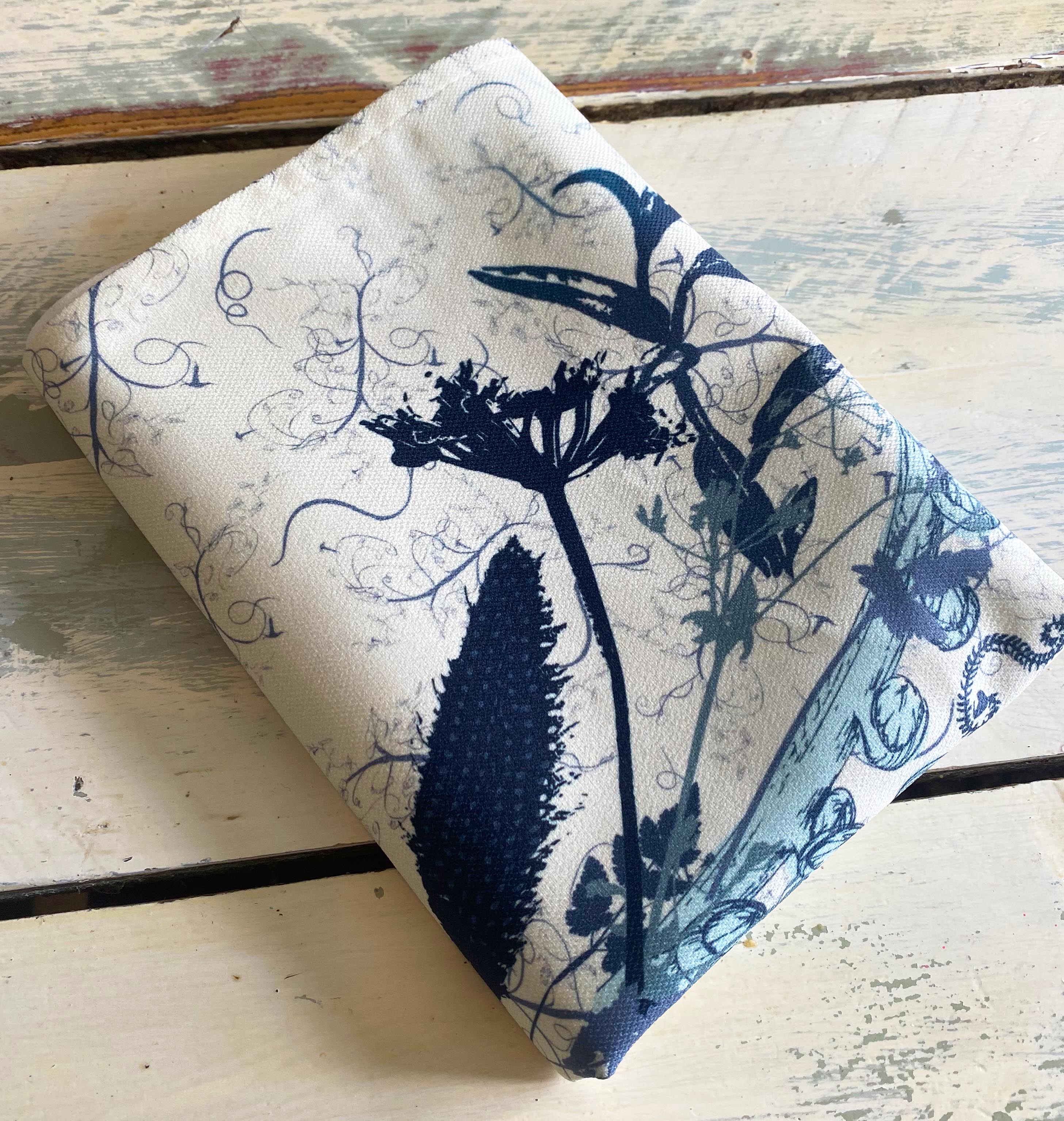 Coastal Specimen Tea Towel – Shell & Fern Illustration | Natural History Kitchen Textile | Victorian Science Inspired