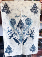 Coastal Specimen Tea Towel – Shell & Fern Illustration | Natural History Kitchen Textile | Victorian Science Inspired