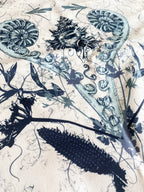 Coastal Specimen Tea Towel – Shell & Fern Illustration | Natural History Kitchen Textile | Victorian Science Inspired
